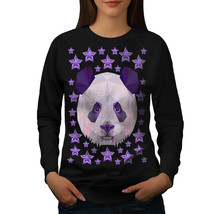 Wellcoda Panda Star Cute Animal Womens Sweatshirt, Star Casual Pullover Jumper - £22.86 GBP+
