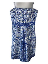 Donna Morgan ladies blue white partial lining midi sundress silk blend size 4 - £37.17 GBP