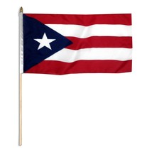 1 Dozen 12&quot;x18&quot; Puerto Rico State Stick Flags 12x18in Handheld - $485.73 MXN