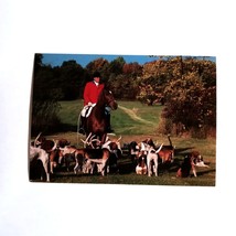 New The Hunt Postcard Metamora MI Horse Blessing Hounds Fox Hunting Unpo... - £6.96 GBP