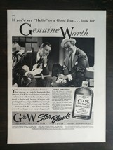 Vintage 1938 G&amp;W Five Star Blended Whiskey Full Page Original Ad - 422 - £5.30 GBP