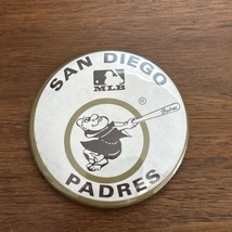 Vintage 70s San Diego Padres Button Pin MLB Swinging Friar Logo 3.5&quot; Wide - £11.84 GBP
