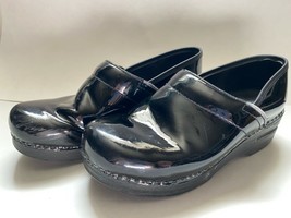 Dansko Professional Shiny Patent Black Leather Slip On Nurse Clogs Womens 38 - £29.53 GBP