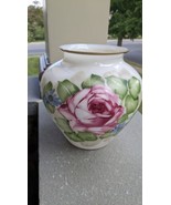 Vintage DeLuxe Inc. U.S.A. Hand Painted Milk Glass Floral Vase Artist Si... - £31.59 GBP