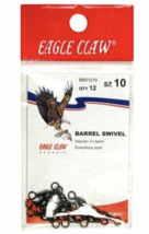 Eagle Claw Barrel Swivel, Black, Size 10, 12 Pack - £2.31 GBP