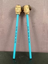 Three Stooges Pencil With Topper Larry Curly Nyuk 1991  NMP Vintage Unused - £6.33 GBP