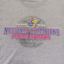 Kansas Jayhawks 2008 NCAA National Champions Men's Gray Graphic T-Shirt Chest 47 image 3