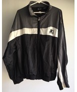 Starter Men&#39;s Sz L-Black Gray White Zipper Windbbreaker /Track/Golf Jacket - $13.85