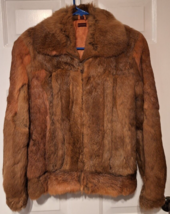 Vintage Genuine 100% French Rabbit Fur Jacket Coat Satin Lined Size Petite/Small - $54.32