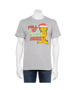 NEW Garfield Full of Holiday Cheer Christmas Graphic Tee size S gray t-s... - $210.04 MXN