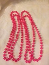 2 Girls Necklaces Hot Pink Bead Necklaces Girls Jewelry - £2.24 GBP