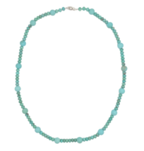 9-10mm Kingman Genuine Turquoise and 6mm Campito Bead Necklace 24&quot; (#J6760) - £554.57 GBP