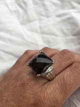 Gothic Vintage Deep Genuine Smoky Topaz Claw 925 Sterling Silver Ring - £144.83 GBP