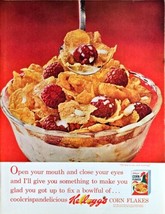 KELLOGG&#39;S CORN FLAKES - Cereal - Breakfast - Kellogg Co.  1964 VTG Print Ad - £8.81 GBP