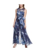 Eliza J Womens 14 Blue Floral Sleeveless Tie Waist Jumpsuit NWT G21 - $93.09