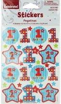 4 sheets 1st Blue Polka Dots &amp; Stars Cute Birthday Party Favor Scrapbook... - $47.81 MXN