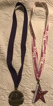 2 Gymnastics Medals On Lanyards Bling Princess Classic Pink Purple Gold ... - $8.58