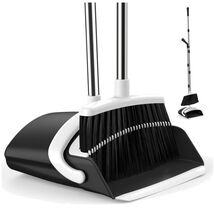 Space-Saving Broom and Dustpan Combo with Built-in Teeth for Hair Collec... - $49.45