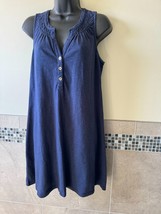 Lilly Pulitzer Navy Blue Cotton Jersey Sleeveless Shift Dress SZ Medium - £49.05 GBP