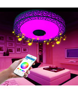 RGB Ceiling Light 36W Dimmable Colorful Party Lamp Bluetooth speaker Mus... - £137.44 GBP