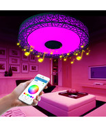 RGB Ceiling Light 36W Dimmable Colorful Party Lamp Bluetooth speaker Mus... - $239.77 CAD
