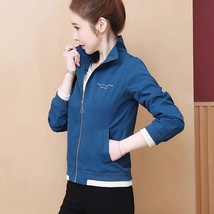 2022 Fashion Autumn Print Windbreaker Jacket For Women Long Sleeve Office Short  - £62.18 GBP