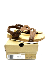 Clarks Brynn Step Adjustable Sandals - TAN LEATHER, US 12M - £23.52 GBP