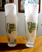DAB EXPORT BEER  GERMANY  LOT OF 2  VINTAGE BEER GLASSES   1960&#39;S  ORIGI... - $13.56 CAD