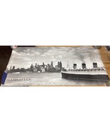 QUEEN Elizabeth Ocean Liner W/ Manhattan Skyline 1957- 39x19.5” - Made i... - $376.14 MXN