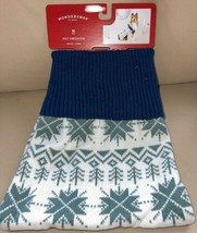 Boots &amp; Barkley Thick Knit Pet / Dog Sweater Size Med Blue Green Snowfla... - £15.92 GBP