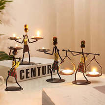 Modern Iron Figure Candlestick - African Woman Shape Candle Holder for H... - $12.99+