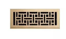 New Polished Brass 6&quot; x 10&quot; Wicker Style Solid Brass Floor Register by S... - $44.95