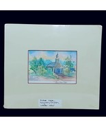 Rose Ogle Country Church Watercolor Painting Signed Original Artwork Matted - €17,15 EUR