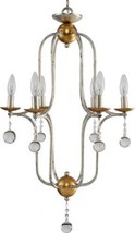 Chandelier Terracotta Lighting Galina Neo-Classic Silver Gold Iron Glass 6-Light - £678.52 GBP