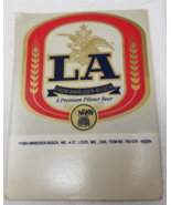 LA From Anheuser Busch Sticker Decal Premium Pilsner Beer 1984 Vintage - £11.17 GBP