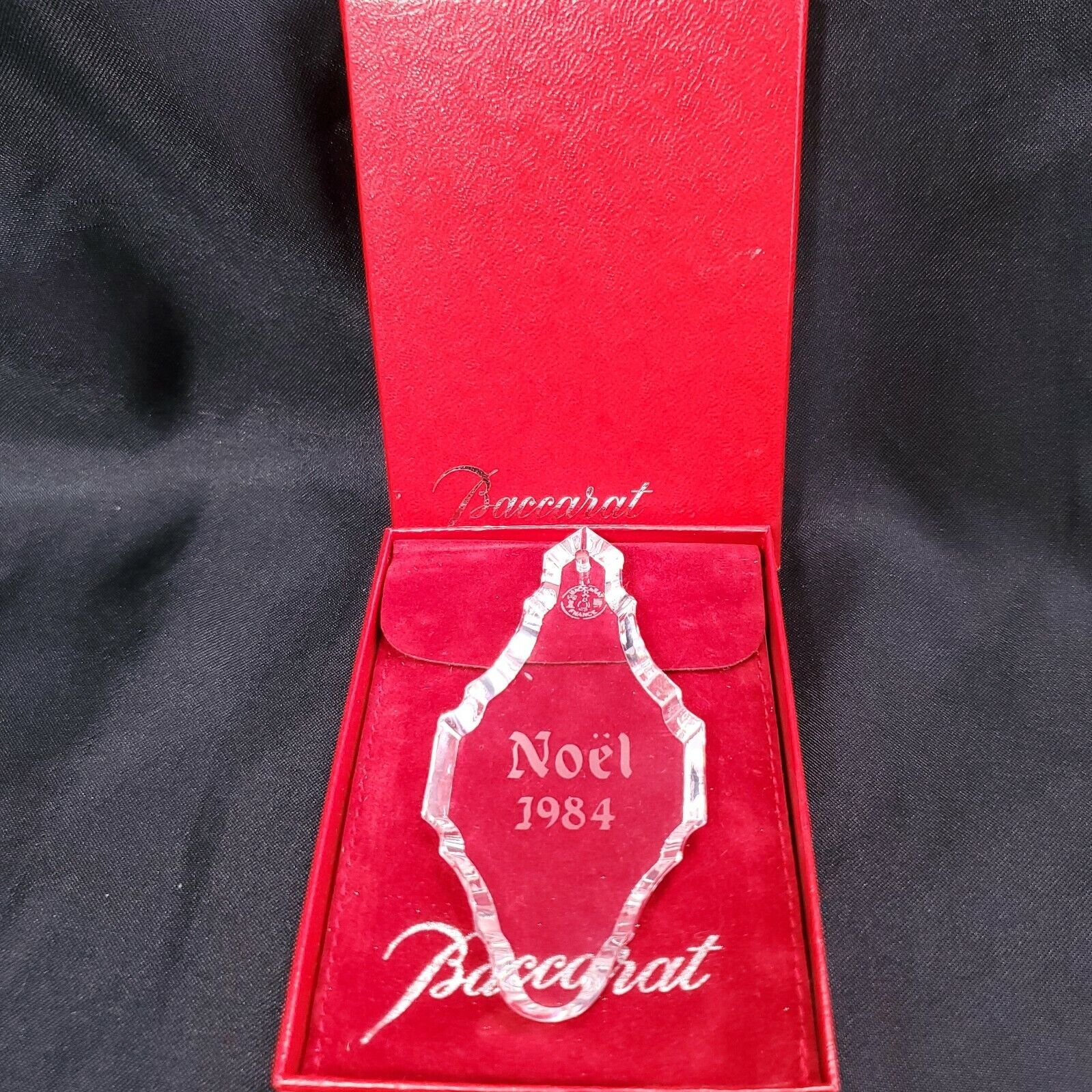 Primary image for Baccarat Annual Ornament 1984 Crystal Noel Bauble 3.5" in Box Christmas