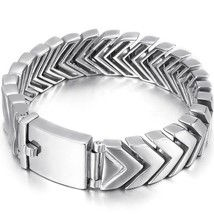 Punk Snake Bone Style Bracelet Men Heavy Quality Polished Stainless Steel Men&#39;s  - £37.67 GBP