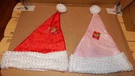 Christmas Sparkle Santa Hats His &amp; Hers 2 Each Adult Head Size Be Jolly ... - £5.87 GBP
