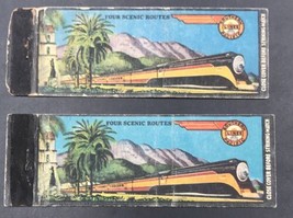 2 Vintage SP Southern Pacific Railroad Four Scenic Routes Locomotive Mat... - £16.78 GBP
