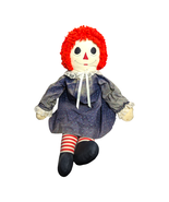 Vintage Handmade 33&quot; Raggedy Anne Cloth Fabric Doll with Faded Dress  - £22.09 GBP