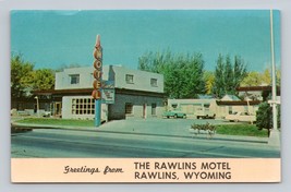 Greetings From The Rawlins Motel Rawlins Wyoming WY UNP Chrome Postcard P2 - £3.85 GBP