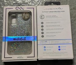 CaseMate Waterfall Clear Crystal Drop Protection Phone Case For Apple iPhone X - £6.77 GBP