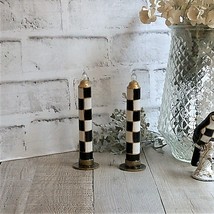 Courtly Checks Dinner Candle Set Checked Stick Candles Taper Candles Bat... - $34.00