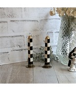 Courtly Checks Dinner Candle Set Checked Stick Candles Taper Candles Bat... - £26.64 GBP