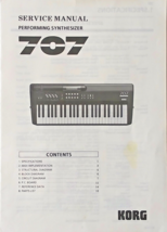 Korg 707 FM Programmable Performing Synthesizer Original Service Manual ... - £38.91 GBP