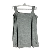 Gray Cold Shoulder Top With Wide Straps &amp; Square Neckline Size Medium - $23.13