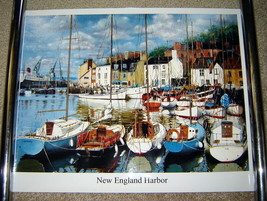 NEW ENGLAND HARBOR (Signed JC Hall) Glossy Photographic Poster Print, 16... - £15.33 GBP