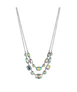 Shine Bright Like a Diamond Necklace 16.5 inch Double Strand Glass Stones - £11.79 GBP