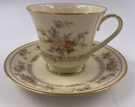 NoritakeWestport Individual Footed Cup &amp; Saucer Set Yellow Floral Gold T... - £17.40 GBP