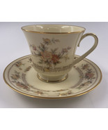 NoritakeWestport Individual Footed Cup &amp; Saucer Set Yellow Floral Gold T... - £17.44 GBP